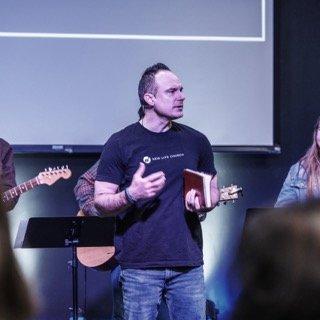 New Life Church worship team leading Sunday service